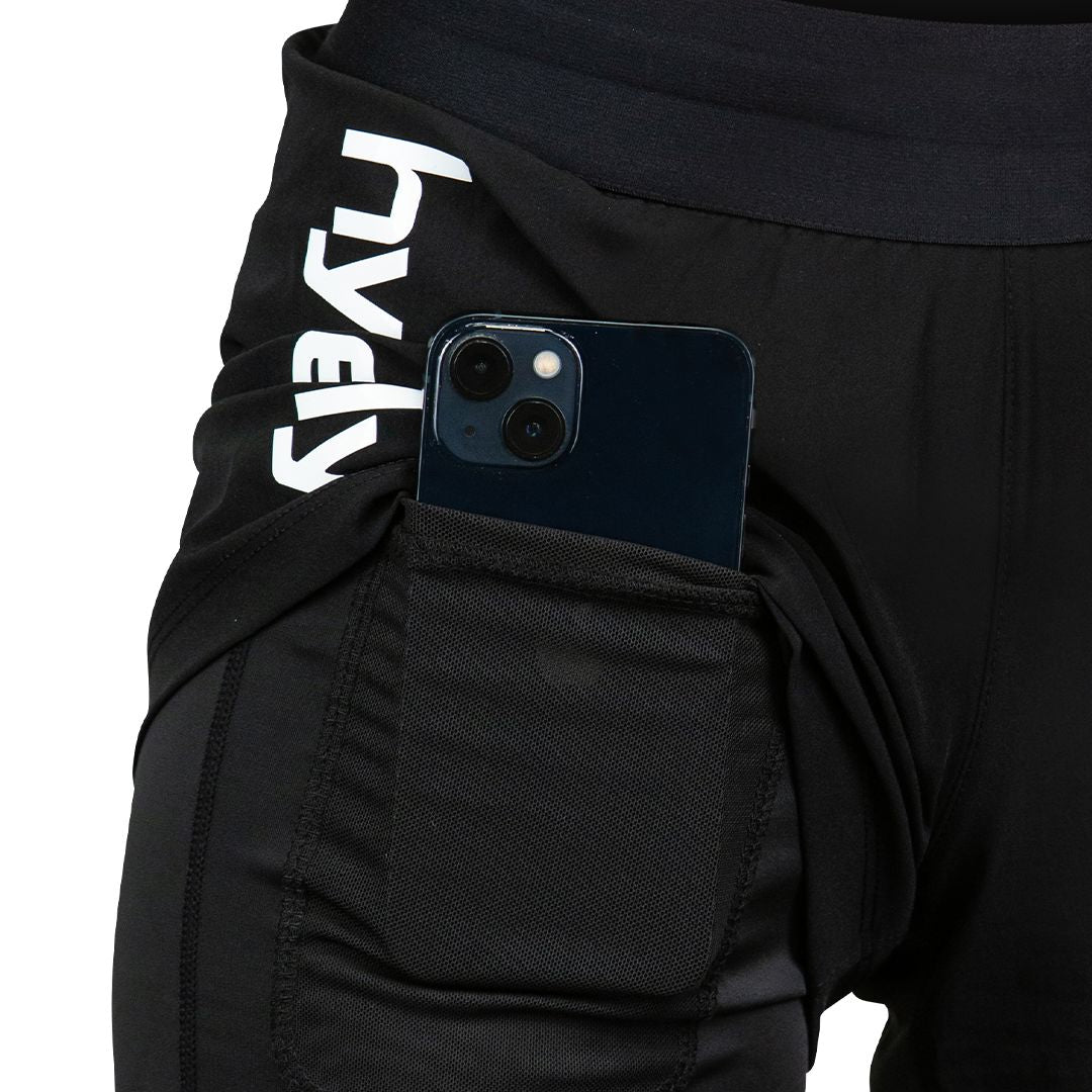 FlyGirl Fight Shorts Black With White FlyGirl Hyperfly