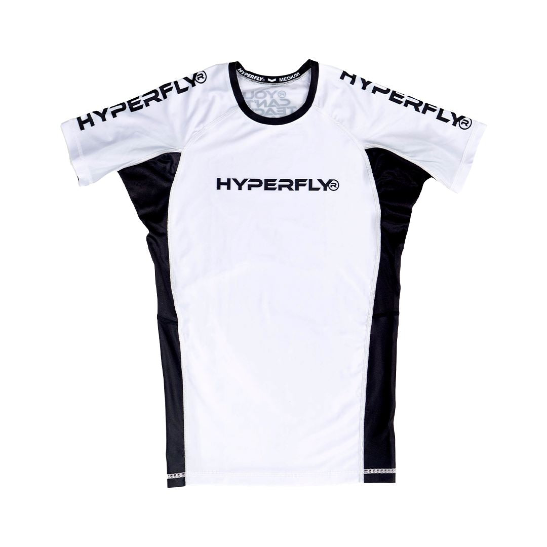 Junior CyberFly Ranked Rash Guard No Gi - Rash Guard Hyperfly White Junior X Small