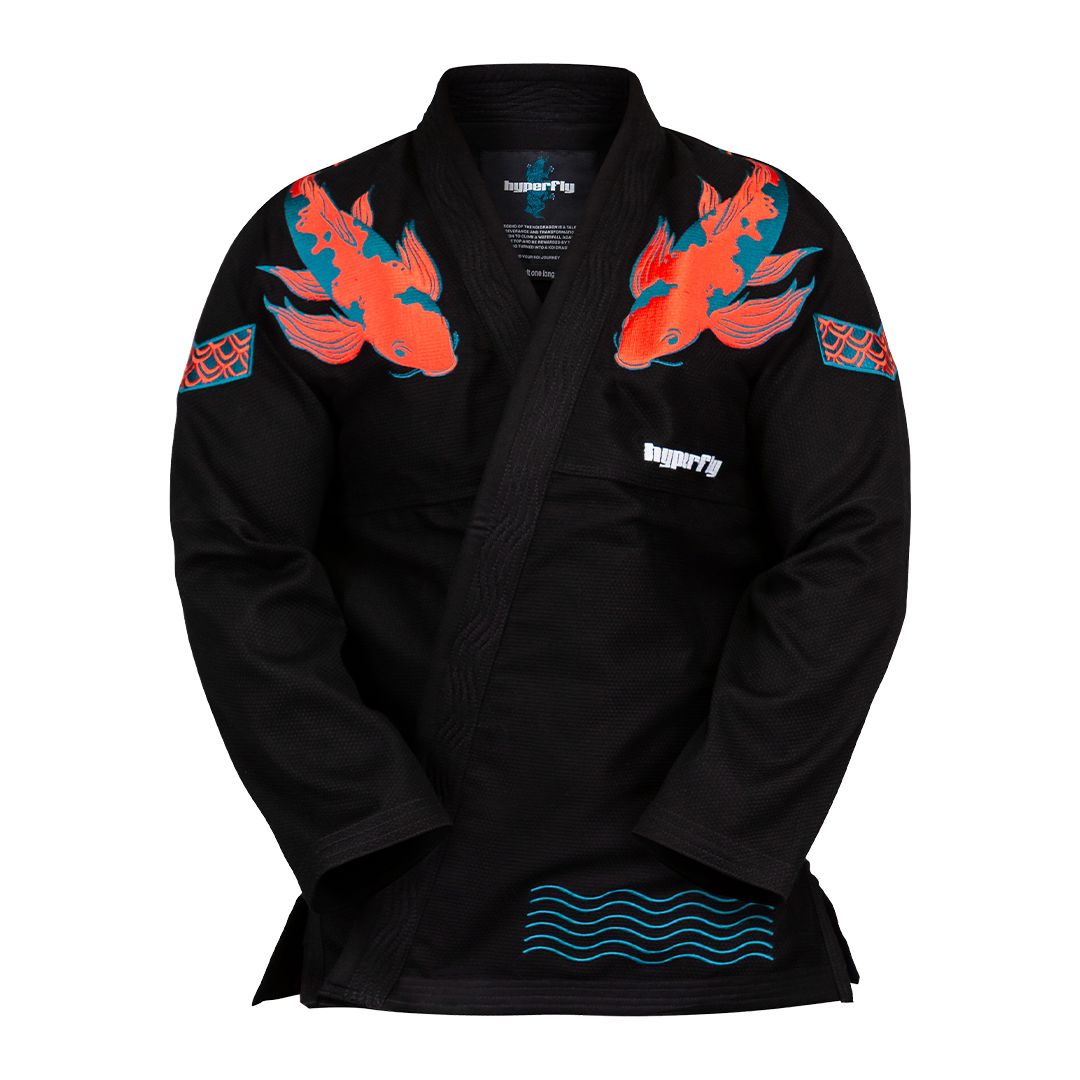Koi Dragon Gi Kimono / Adult Hyperfly Orange and Teal F0