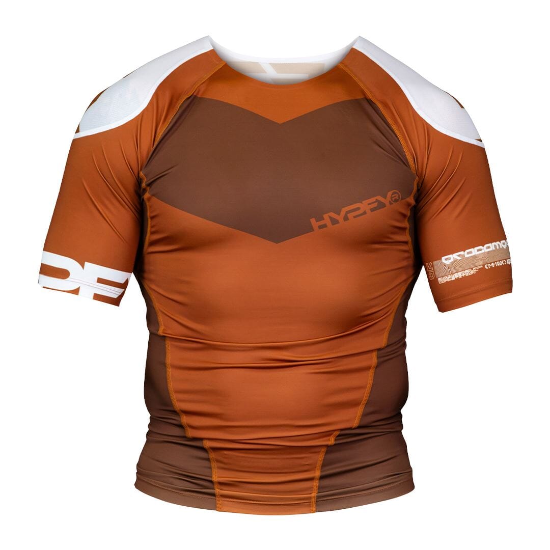 ProComp Edge Ranked Rash Guard Brown No Gi - Rash Guard Hyperfly Short Sleeve X Small