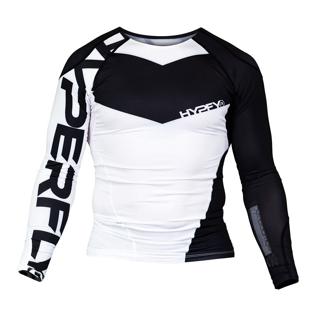 ProComp Edge Ranked Rash Guard No Gi - Rash Guard Hyperfly Long Sleeve White with Black X Small