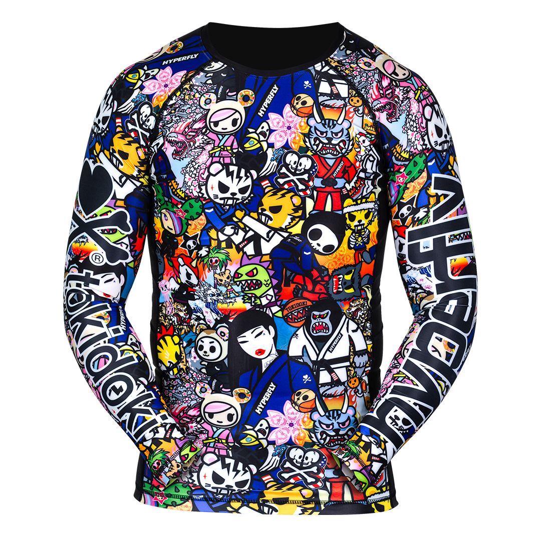 TokiDoki Long Sleeve Rash Guard No Gi - Rash Guard Hyperfly X Small