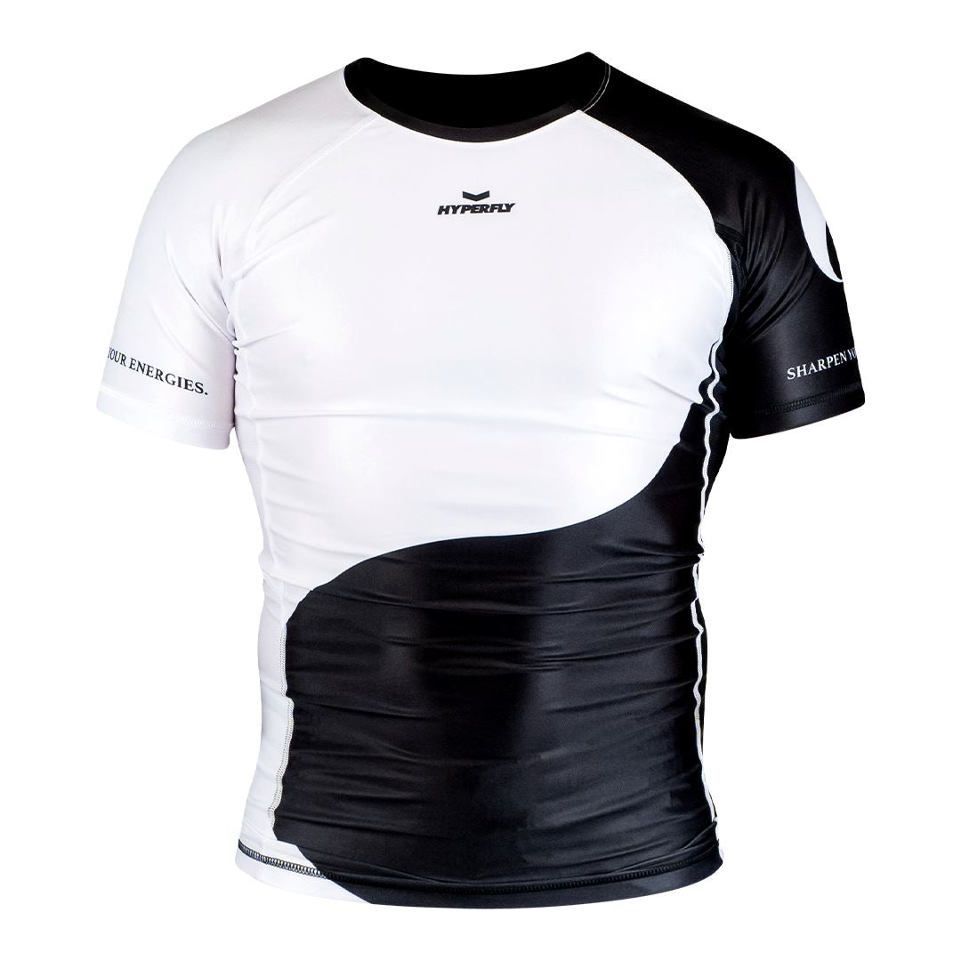 Yin Yang Short Sleeve Rash Guard (Preorder) No Gi - Rash Guard Hyperfly Black and White X Small 