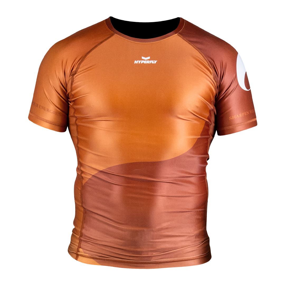 Yin Yang Short Sleeve Rash Guard (Preorder) No Gi - Rash Guard Hyperfly Brown X Small