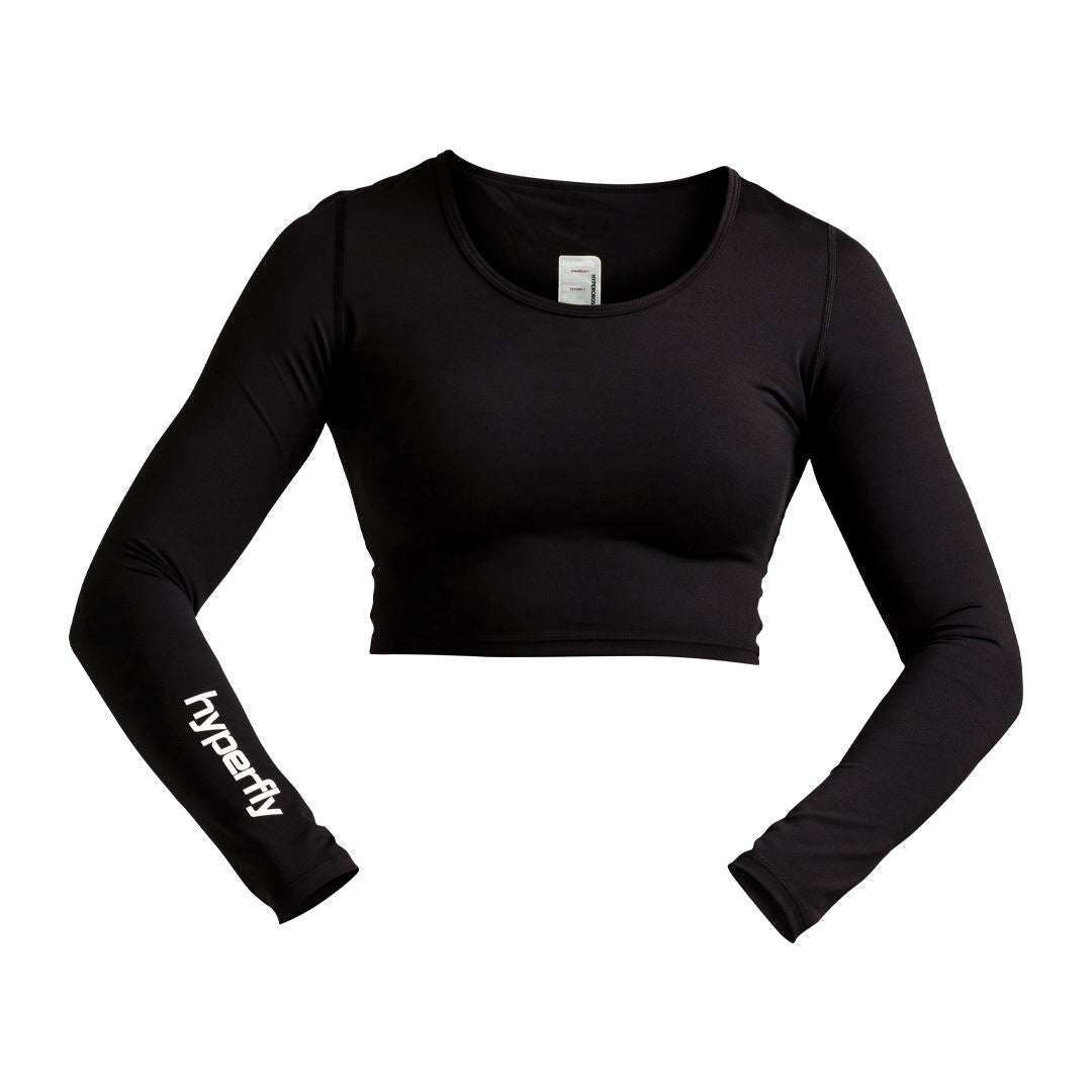 FlyGirl Long Sleeve Crop Top No Gi - Tops Hyperfly X Small