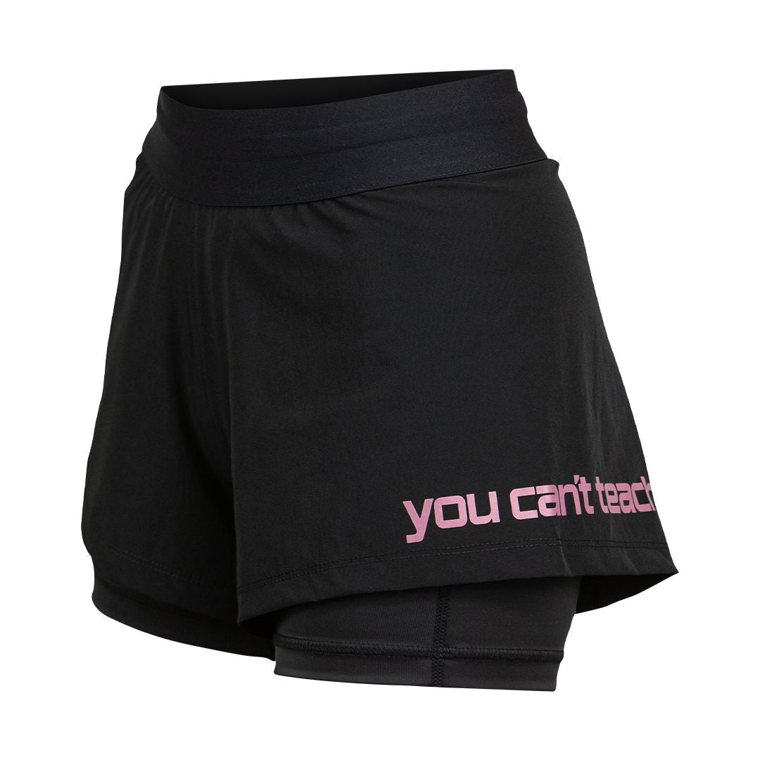 FlyGirl Fight Shorts Black on Black – Women's BJJ – Hyperfly