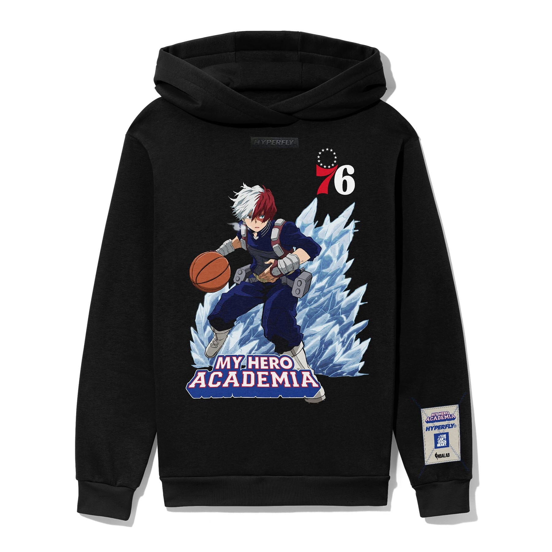 HYPERFLY + NBA + My Hero Academia 76ers Hoodie Apparel / Tops / Sweatshirt Hyperfly Small 