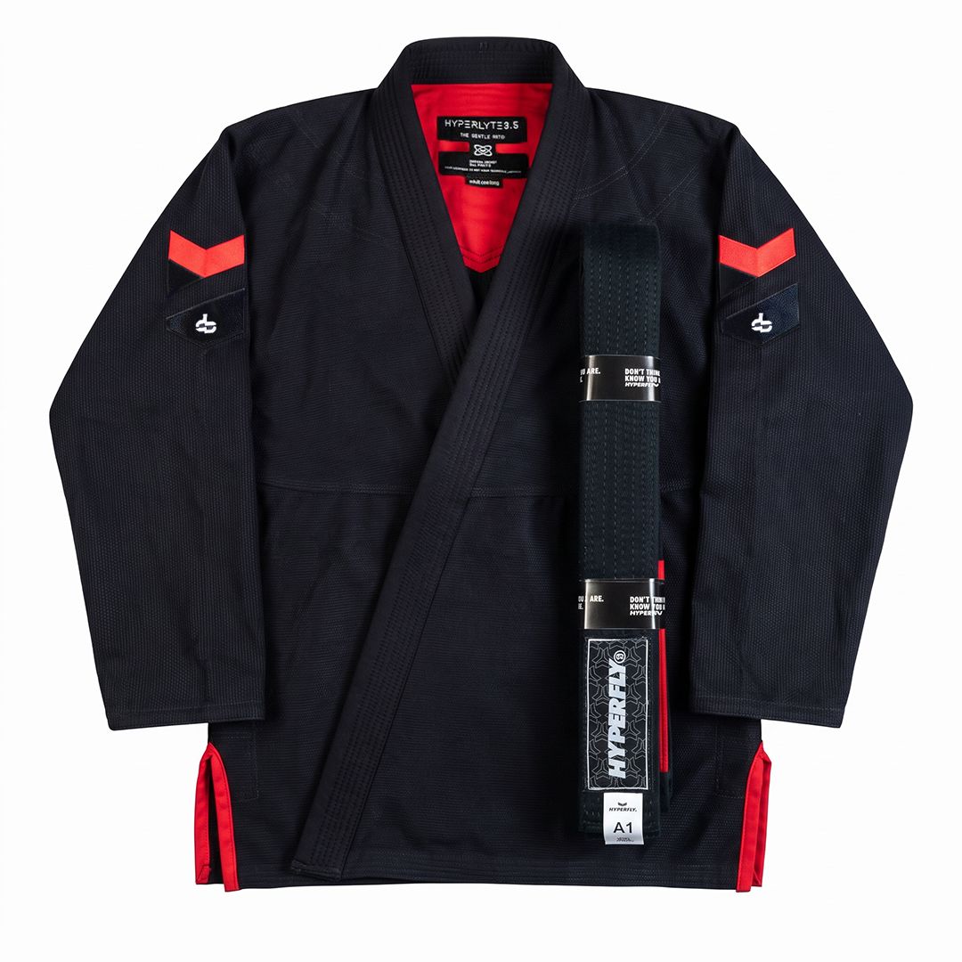 Hyperlyte Gi Black + Core Belt Bundle Kimono / Adult Hyperfly F0 White A0
