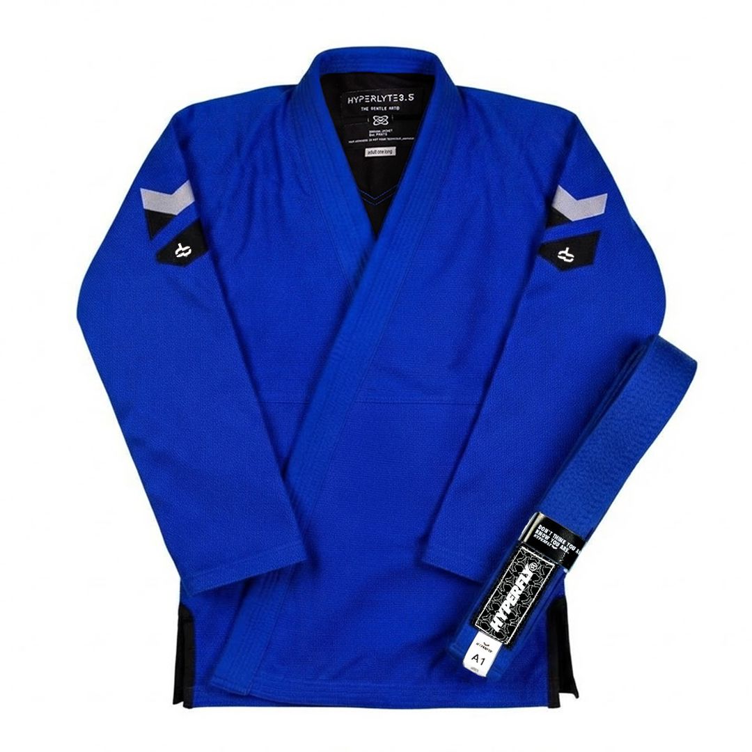 Hyperlyte Gi Royal Blue + Core Belt Bundle Kimono / Adult Hyperfly F0 White A0