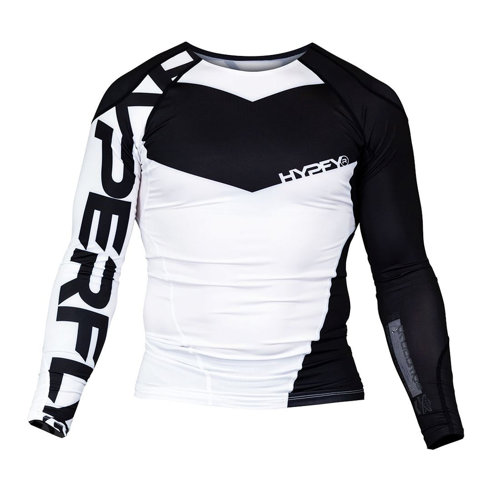 ProComp Edge BJJ Ranked Rash Guard White w/ Black – Hyperfly