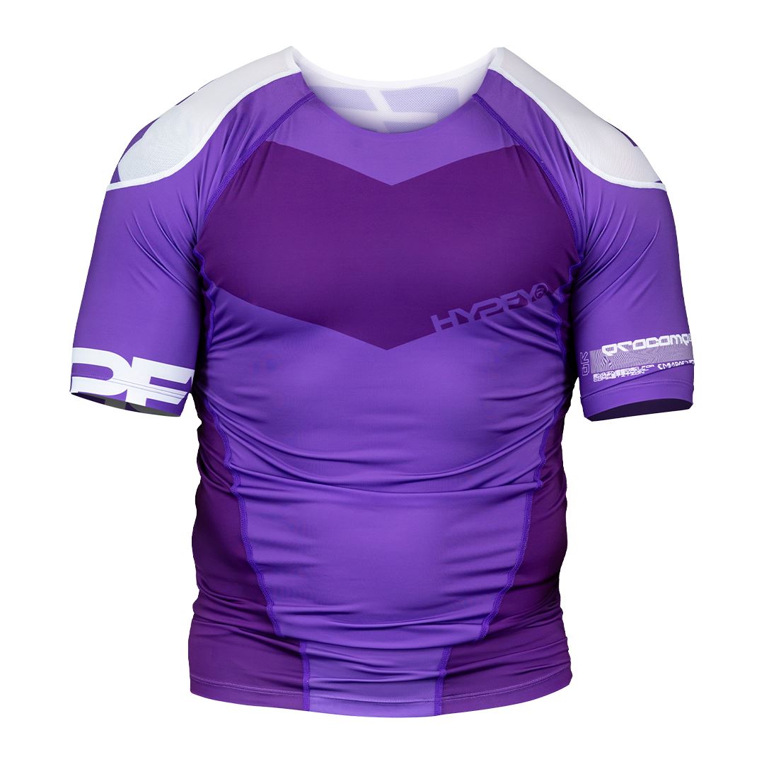 Procomp Edge Ranked Rash Guard Purple Short Sleeve x Large Hyperfly