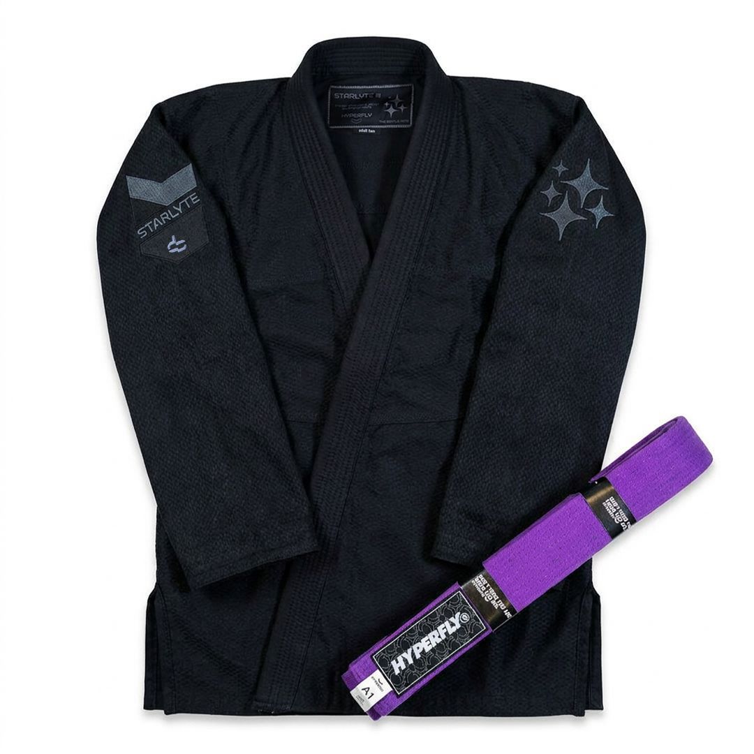 Starlyte Gi Black + Core Belt Bundle Kimono / Adult Hyperfly F0 White A0