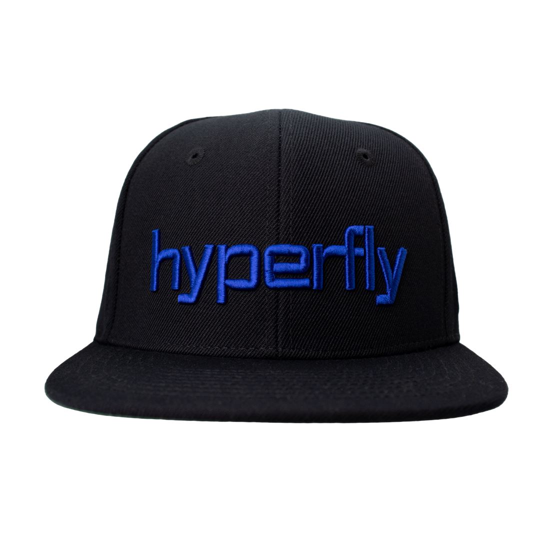 Hyperfly Embroidered Cap Headwear Hyperfly Black with Blue 